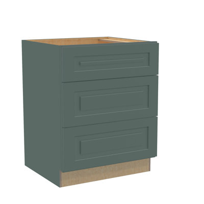 Gallery Express Briar Assembled 27 in W x 24 in D x 34.5 in H Drawer Base Kitchen Cabinet in Meadow