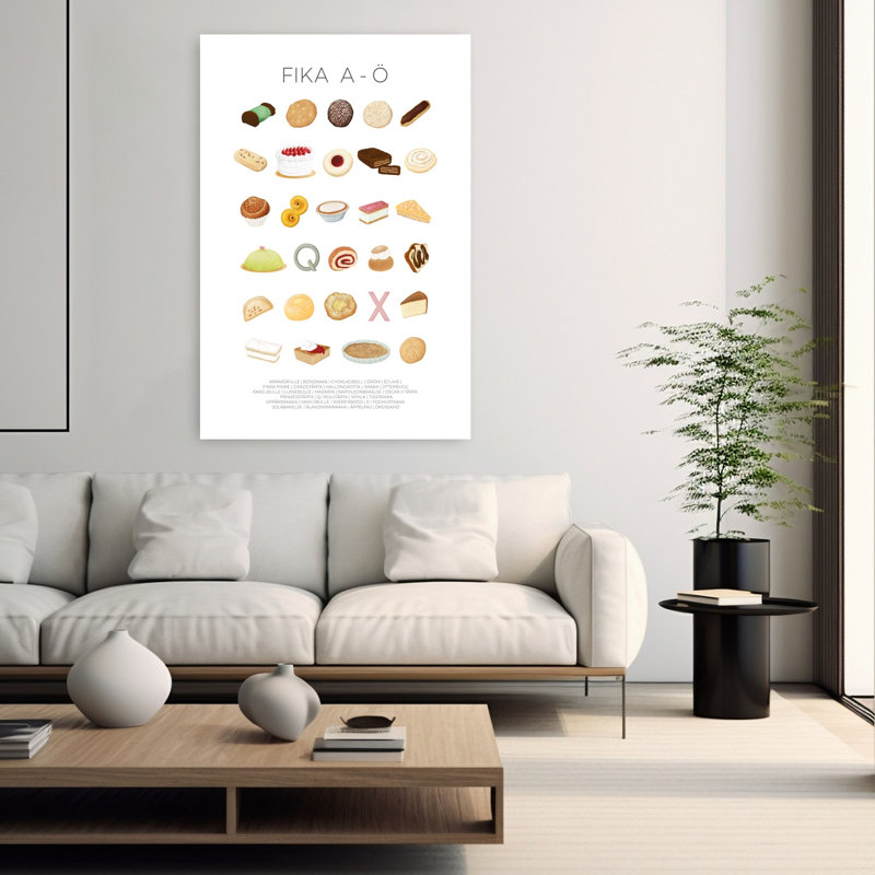Sweet Fika Delights, art mural contemporain, H 60 po x l 40 po