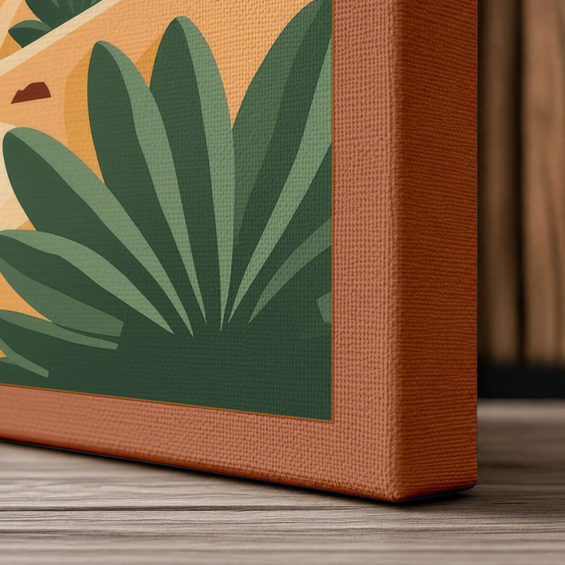 Desert at Noon Southwestern - Wrapped Canvas, 36x24 - 91.4 x 61.0 cm, Terracotta Border