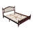 Solid Wood Boucle Upholstered Headboard Bed Frame-1307524274