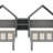 Double Platform Bed With House-Shaped Headboard And A Built-In Nightstand-1907484596