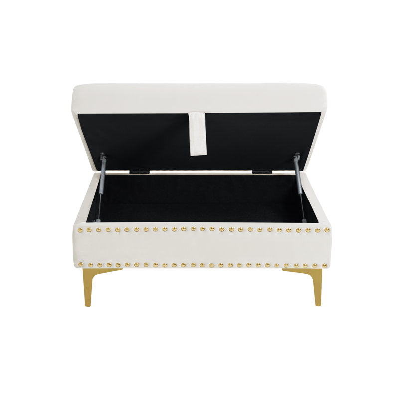 Repose-pieds avec rangement, Beige