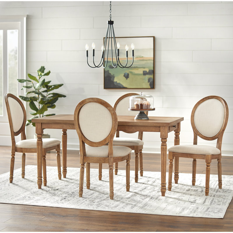 Ensemble de salle à manger Haimford, 5 pièces: table, 4 chaises, Brun / beige / brun