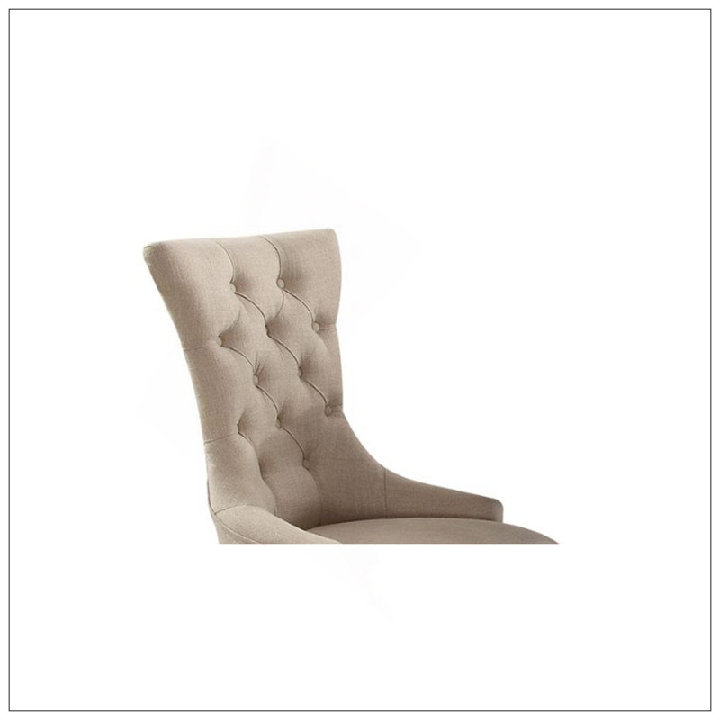 Ensemble de 2 chaises d'appoint en lin et en espresso vieilli Gerardo