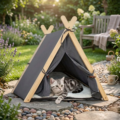 Multifunctional Cat & Dog Tent, Washable & Portable Pet House for Indoor & Outdoor Use, Perfect for Cats & Small Dogs, Wheat Grain Color