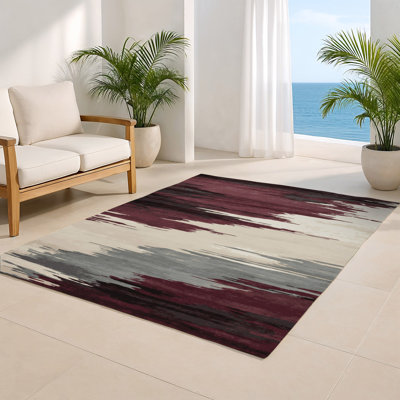 Tapis intérieur et extérieur brun Watercolor