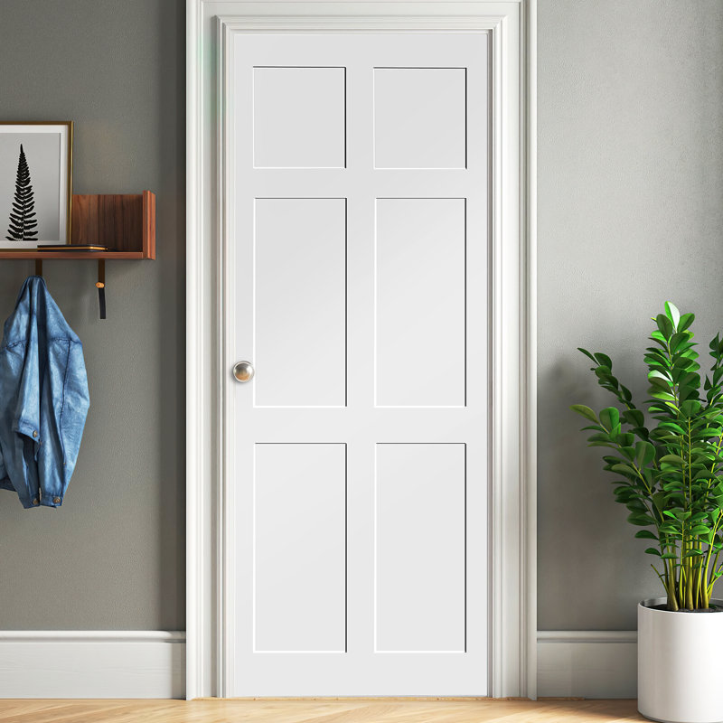 Porte standard à panneaux en bois massif blanc, 36 po x 84 po