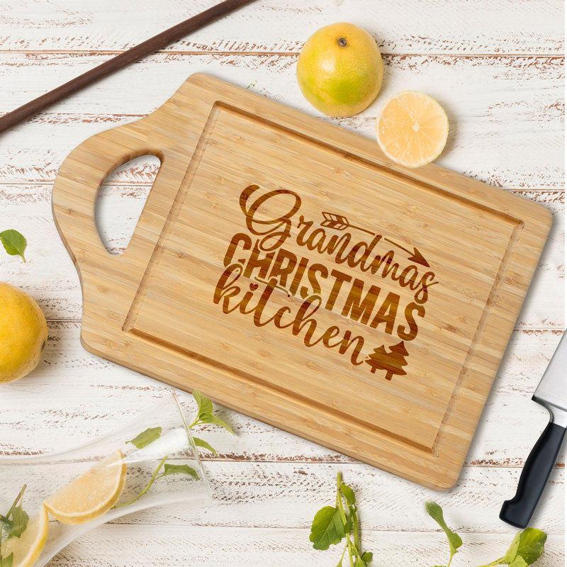 Grandmas Christmas Kitchen - Planche à découper en bambou 1 pièce, 11 po x 7,25 po