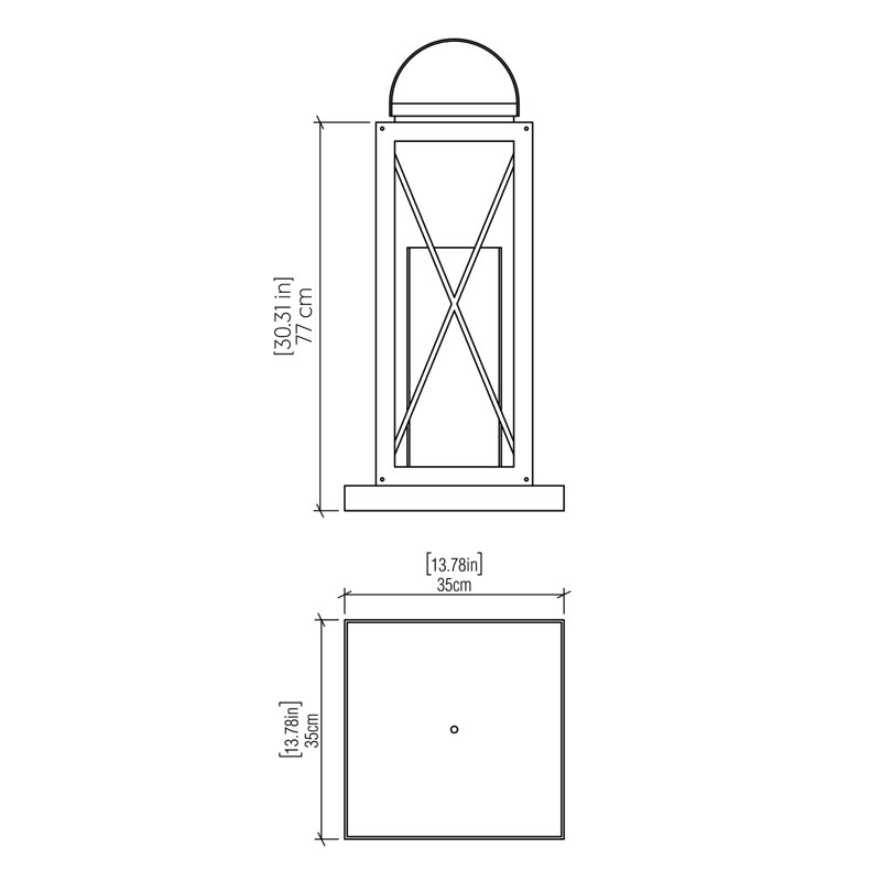 Desk Table Lamp, Maple, 30.03" H x 13.65" W x 13.65" D