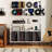  Large Record Player Stand Cabinet With Built-in Power Outlet Open Shelves