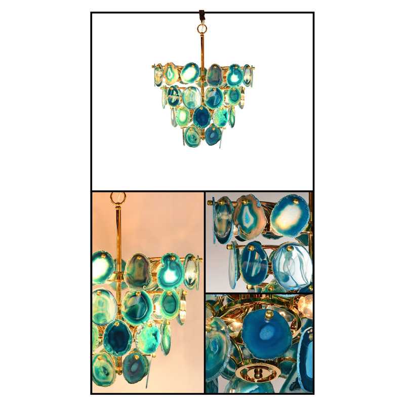 Aqua Blue Agate Chandelier