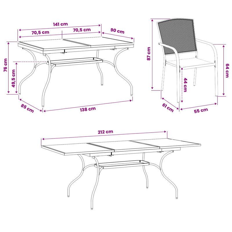 Patio Dining Set with, 8