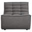 Chaise sans accoudoirs Marshall en tissu gris