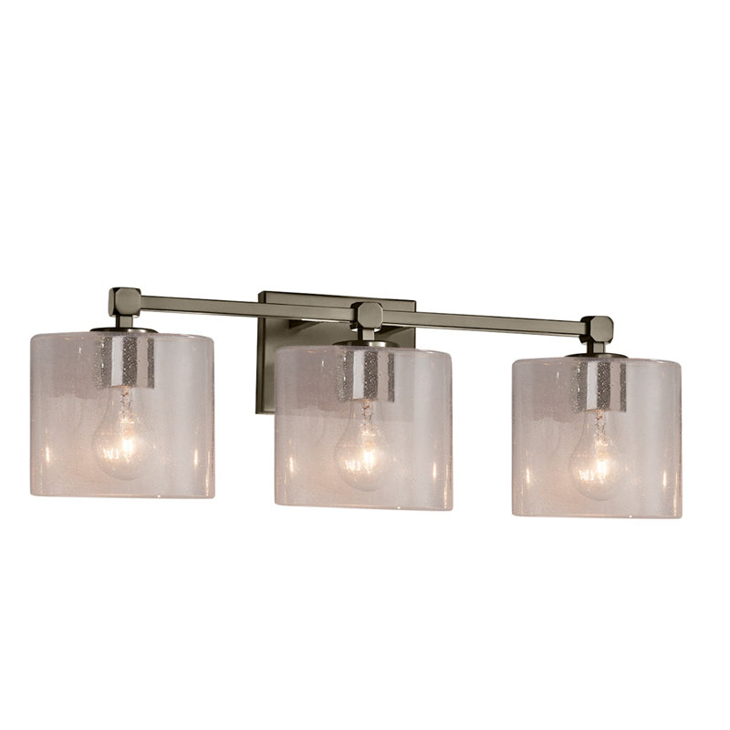 Éclairage pour meuble-lavabo 3 lumières Casson, Noir mat, Verre mercuré