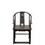 Chaise avec accoudoirs en bois massif brun foncé Asian Classic