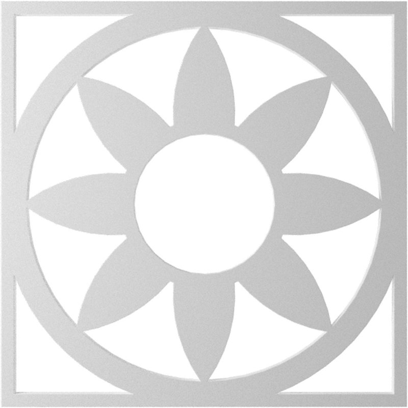 Blume Architectural Grade PVC Pierced Ceiling Medallion, 36" H x 36" W x 1" D, Black