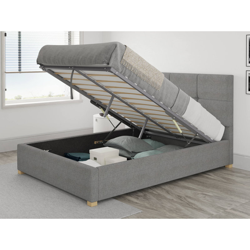 Moyers Upholstered Ottoman Storage Bed, Small Double (4'), Grey