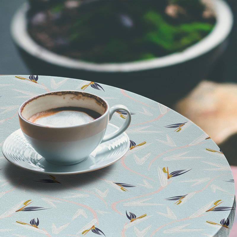 Winston Porter Tropical Fitted Round Tablecloth