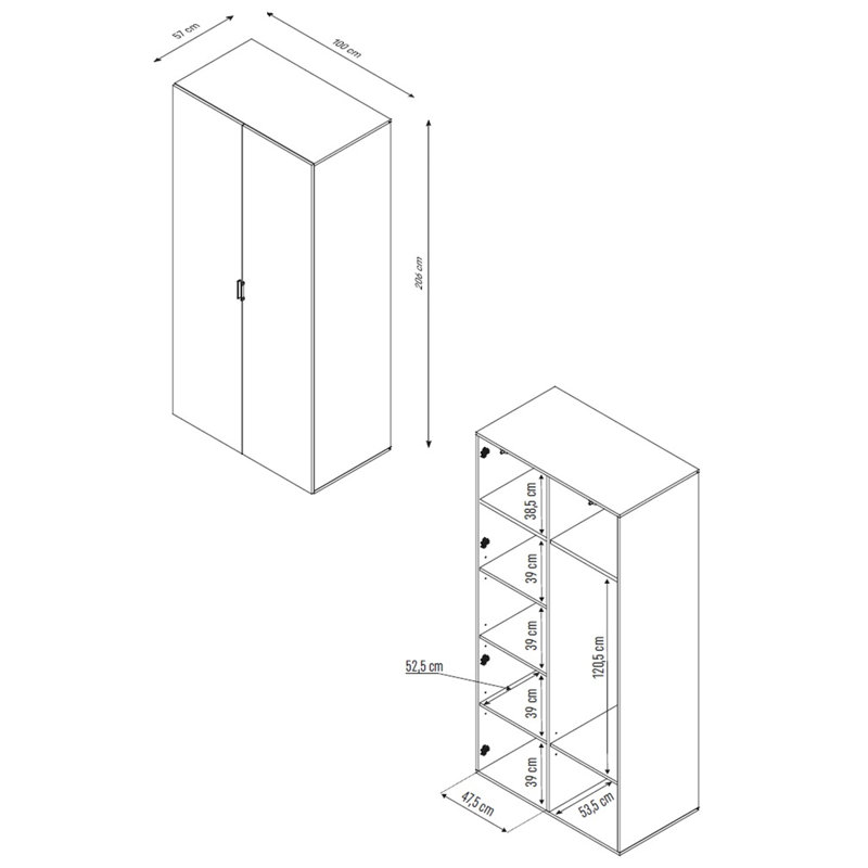 Reba 2 Door Wardrobe