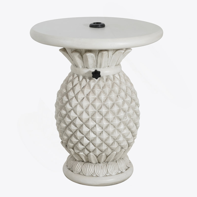 Table d'appoint en forme d'ananas, base de parasol pour patio extérieur
