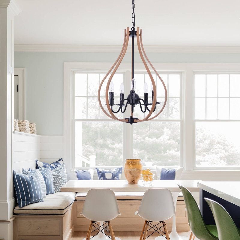 5-light Dimmable Iron Chandelier