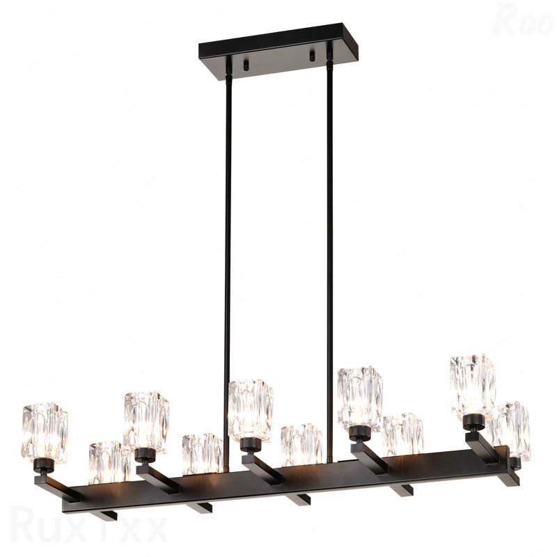 Lustre - Luminaire suspendu en cristal de style campagnard à 10 lumières de style salle à manger, luminaire suspendu moderne en cristal