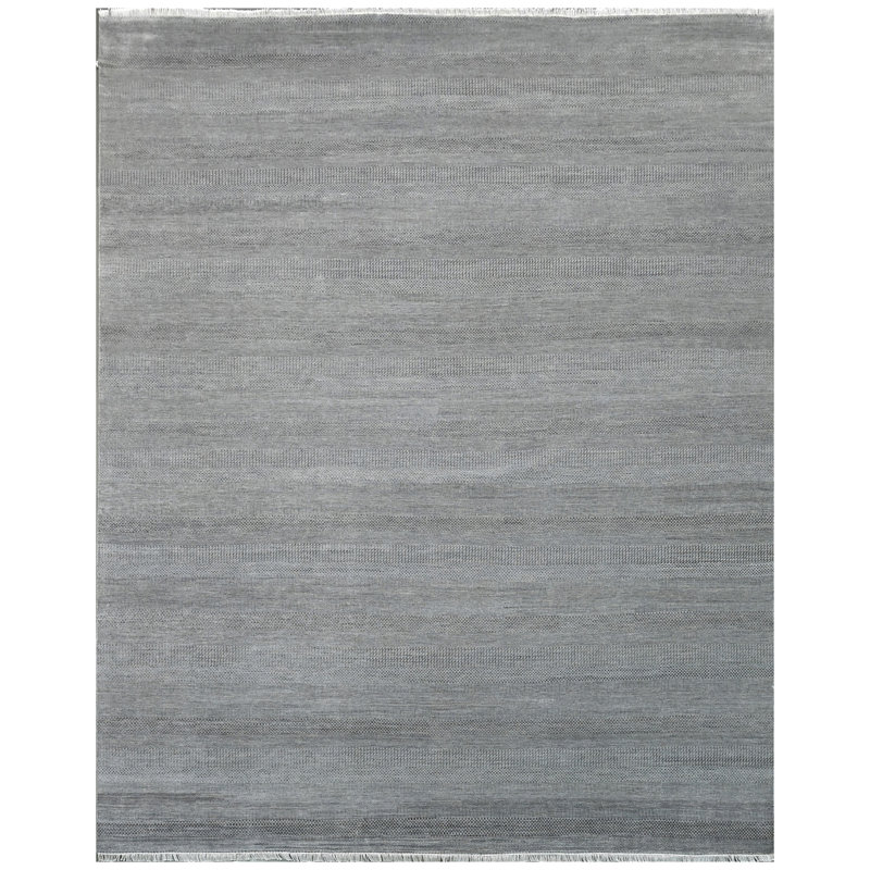 High-Quality Hand-Knotted Light Blue And Black Area Rug