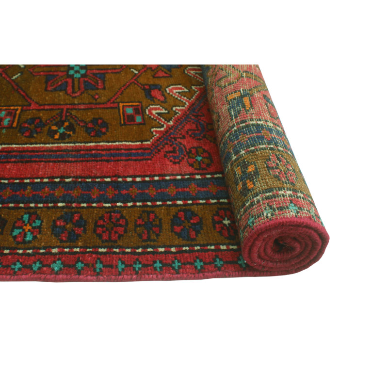 One-of-a-Kind 3'1" X 10'3" New Age Runner Wool Area Rug in