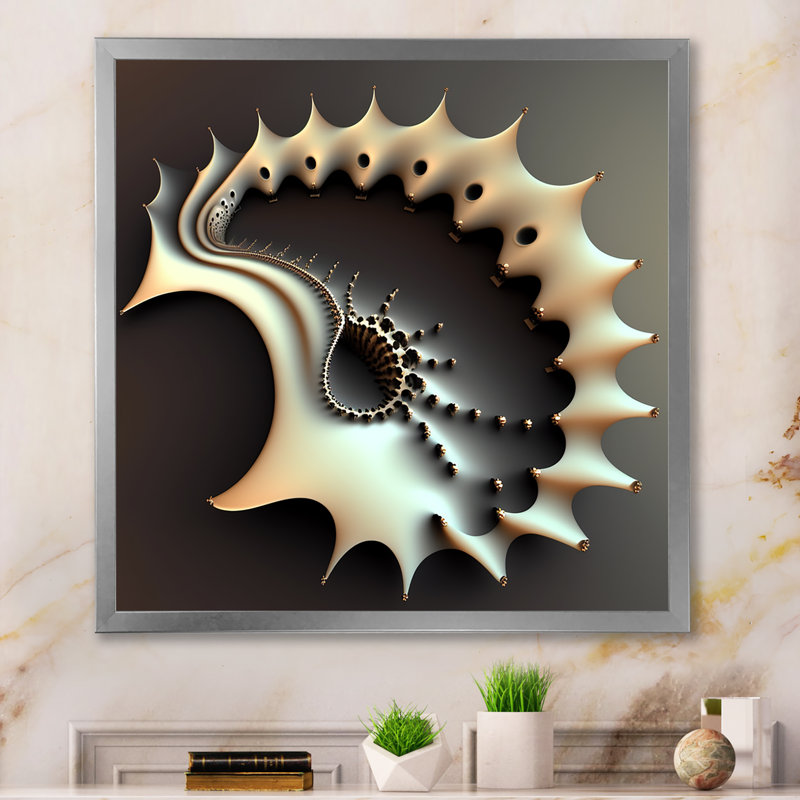 3D Fractal Universe - impression, Cadre simple argenté, H 36 po x l 36 po x P 1,5 po
