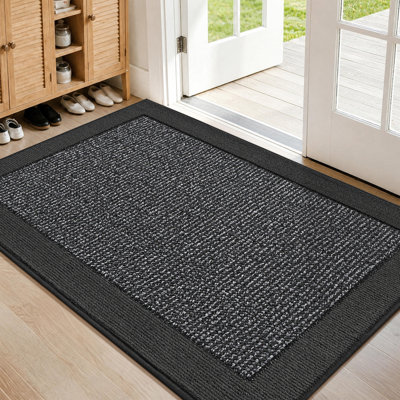 Tapis de porte d'intérieur, tapis de porte anti-salissures antidérapants lavables, tapis de bienvenue résistant à la saleté, tapis de sol à profil bas pour la porte arrière et le vestibule