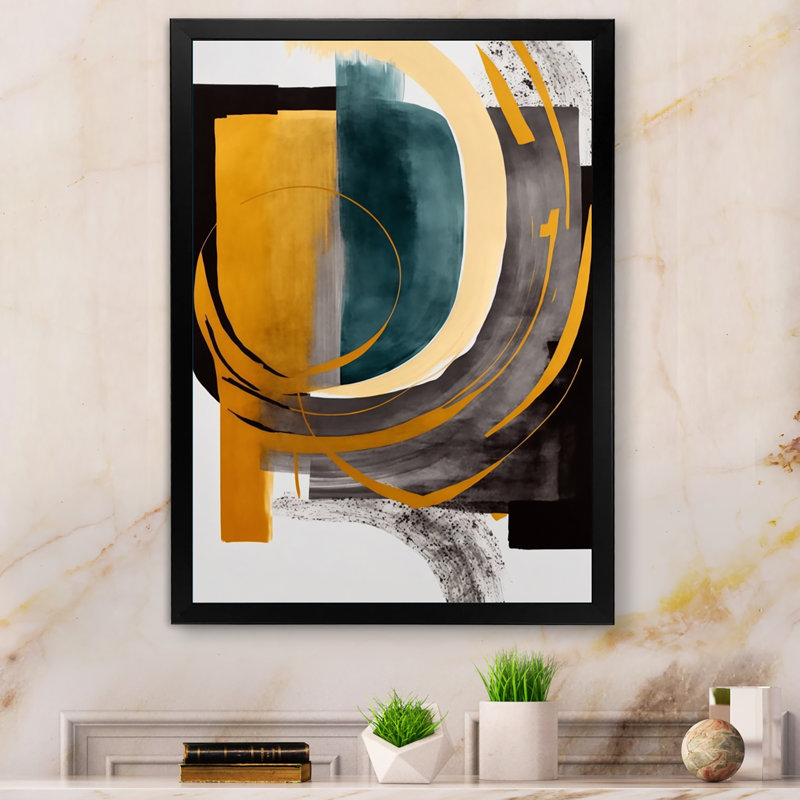 Modern Green Deco IV - Impression sur toile, H 32 po x l 16 po x P 1 po, Impression noire sur toile encadrée