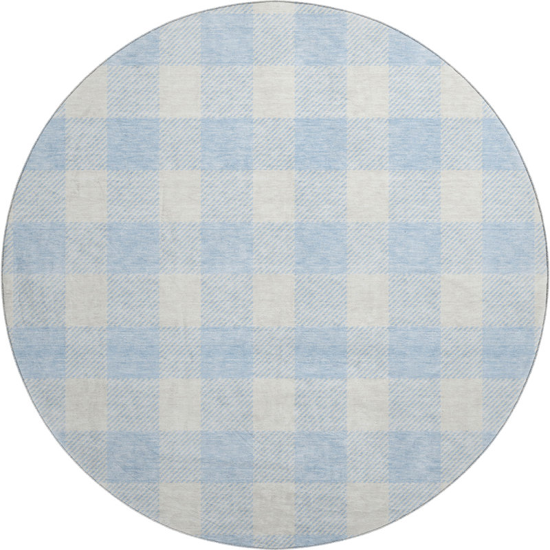 Premium Machine Washable Prisco Sky Rug, Round 8'