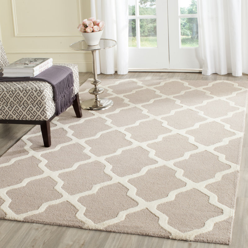 Darbonne Geometric Wool Hand Woven Area Rug, Rectangle 122 x 183 cm