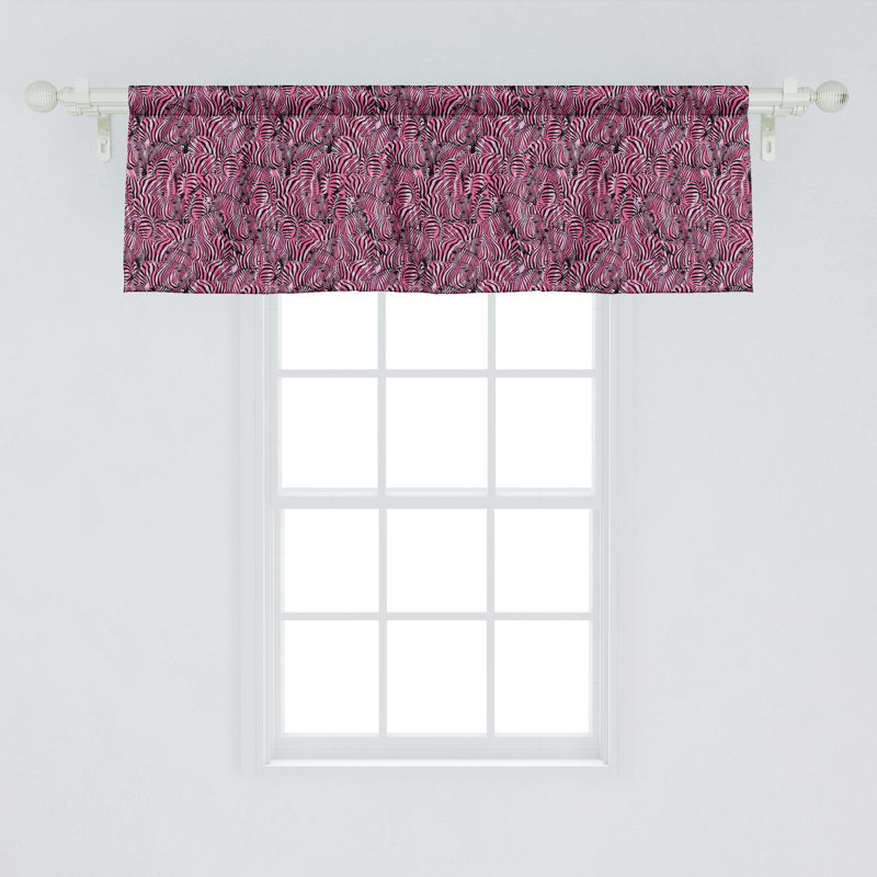 Ambresonne, cantonnière zébrée rose, paquet de 2, savane, 54 po x 18 po, noir, rose pâle, mauve
