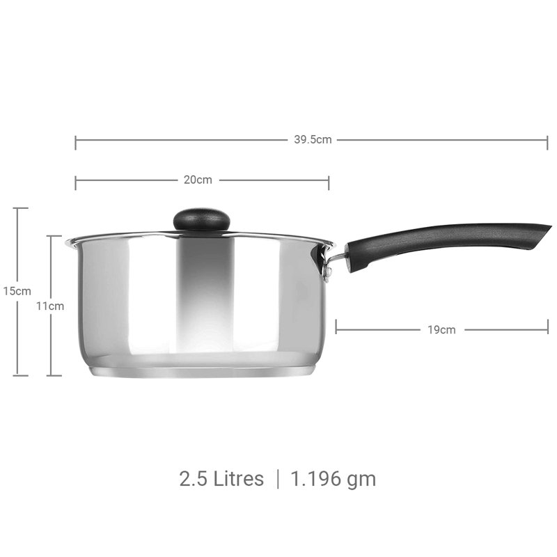 Stainless Steel Saucepan, 2L