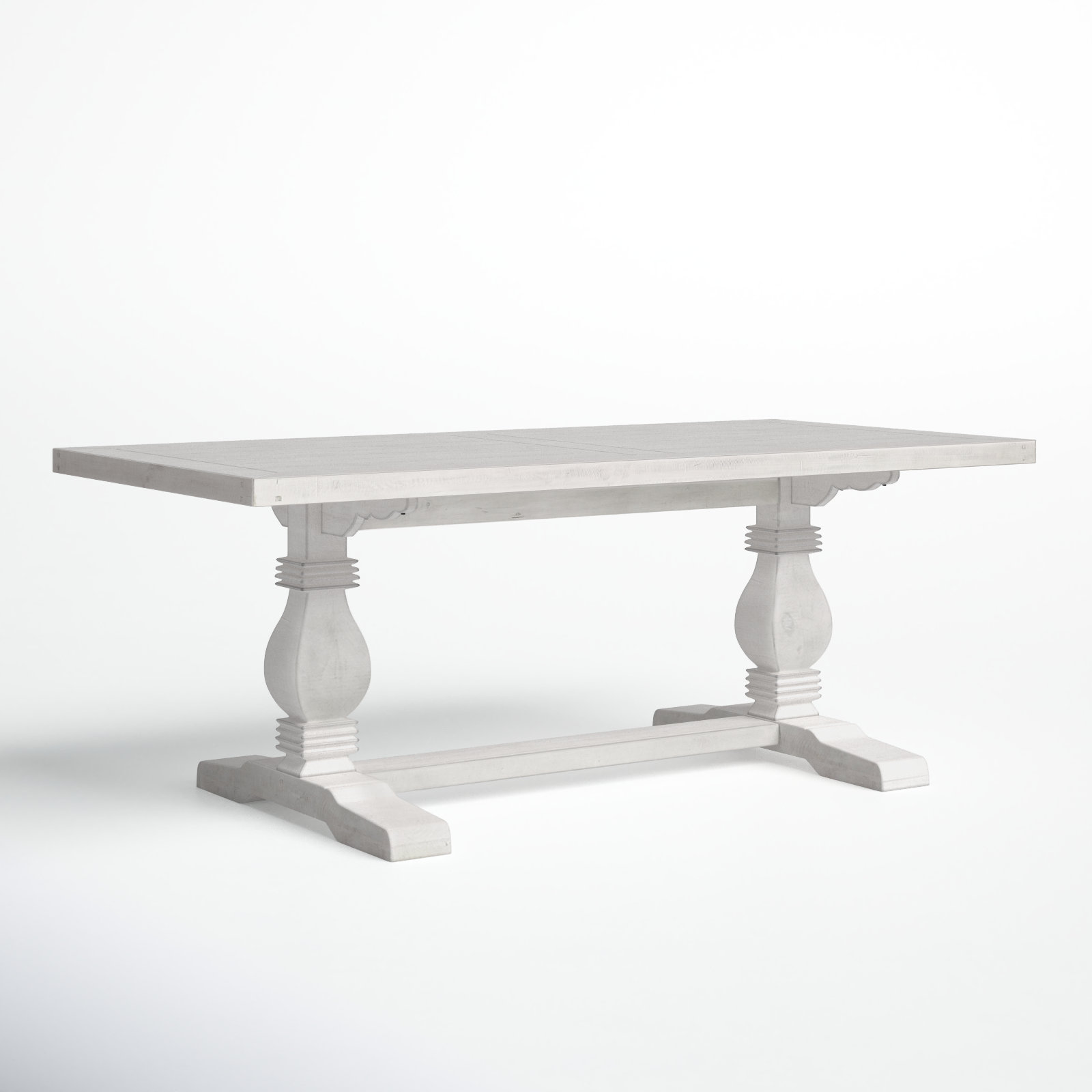 Kinston 78" Pine Dining Table, Distressed Ivory