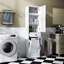 Armoire à linge blanche avec rangement pratique pour les vêtements souillés et les petits objets