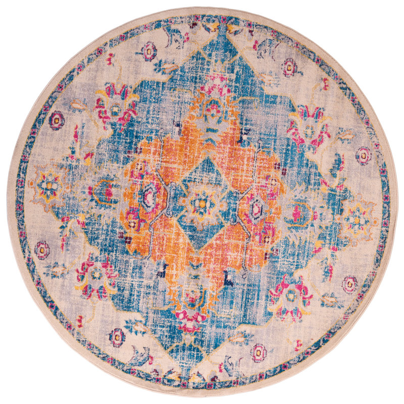 Tapis beige Pontoise, Rond 7 pi 10 po