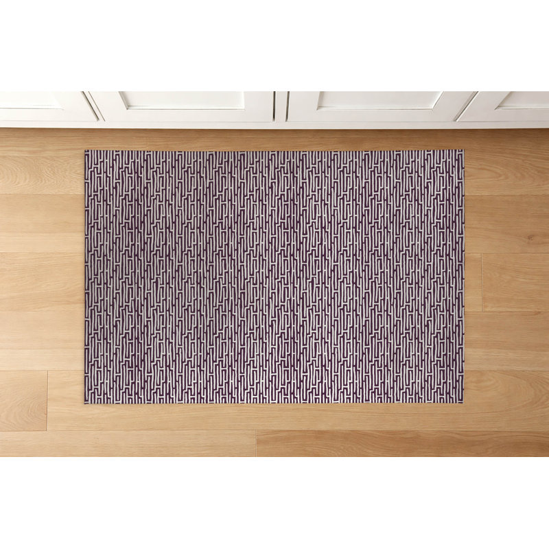 Tapis de cuisine Twilight Labyrinth, Rectangle 2' x 3', Eggplant Geometric