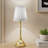 17.5" Cordless Rechargeable LED Table Lamp with Stepless Dimming & Touch Control - Modern Fabric Shade Desk Lamp for Bedroom, Living Room, Office Lighting