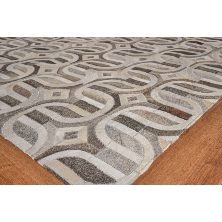 Natural Hide Cowhide Geometric Area Rug