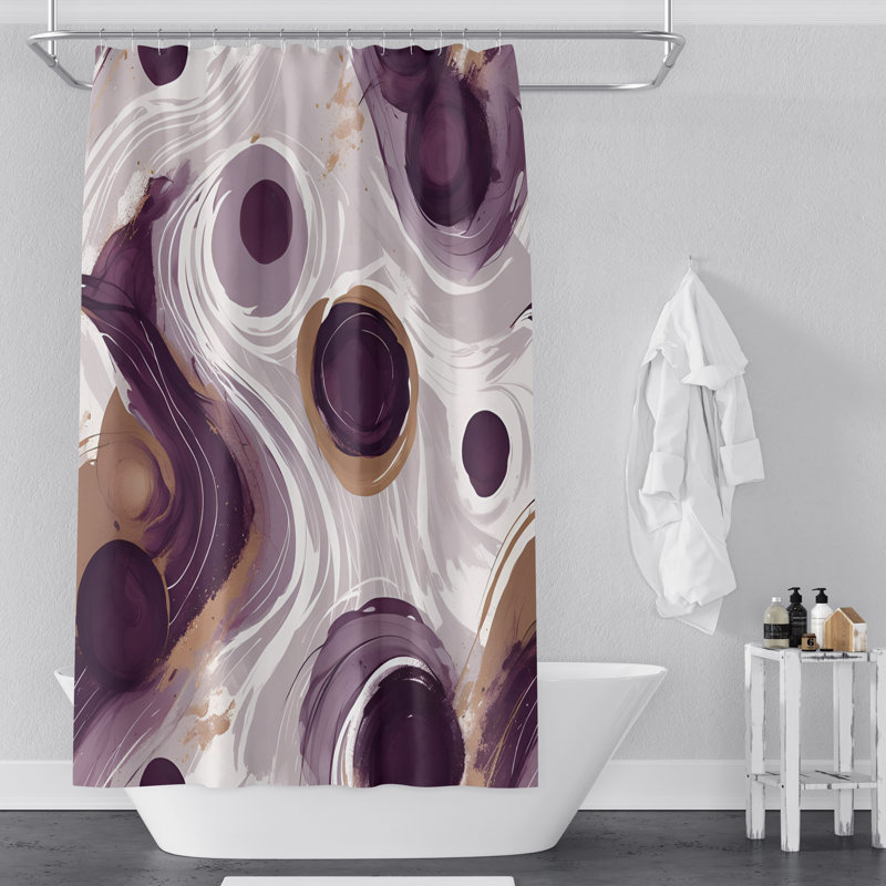 Rideau de douche abstrait Gwenore, H 83 po x l 70 po