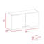 Armoire murale Napoles, deux tablettes, double porte - blanc / chêne fumé-1177130577