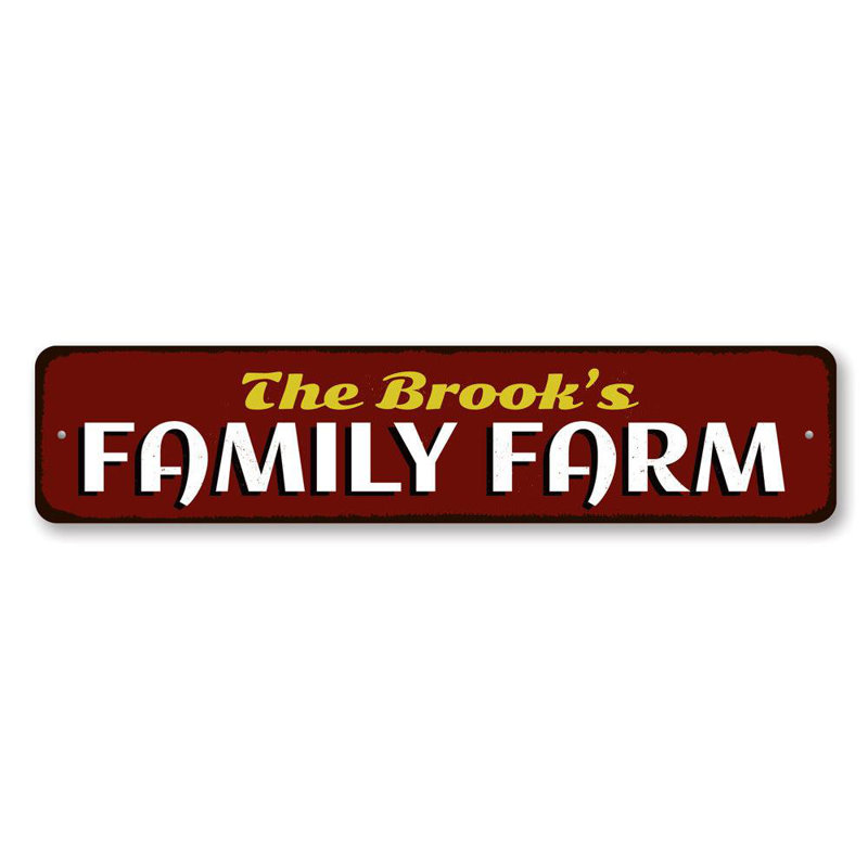 Plaque en aluminium Family Farm, H 4 po x l 18 po x P 0,04 po