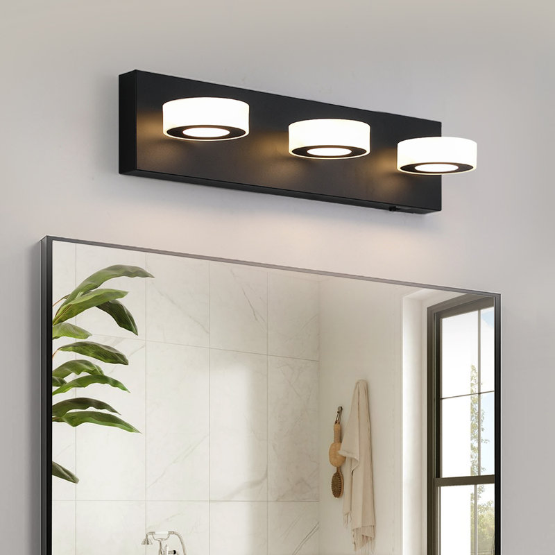 Luminaires de meuble-lavabo modernes pour salle de bain avec miroir 3 pièces, 3