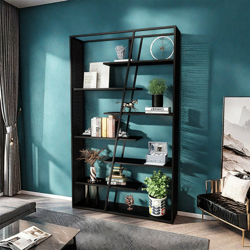 Fazeley, Noir, (7 Shelves) 78.7"H x 47.2"W x 11.8"D