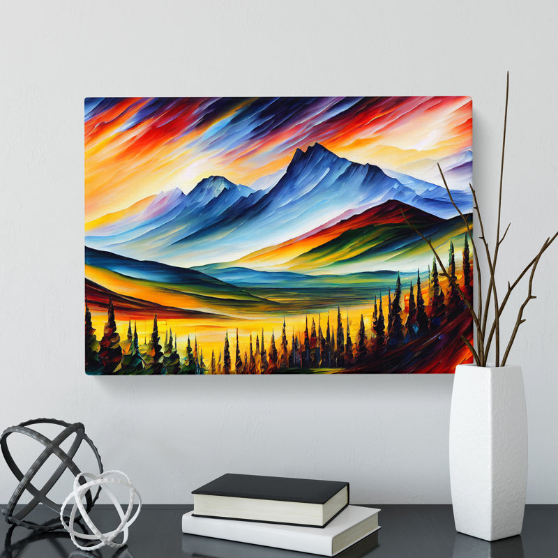Mountains Scene Vol.5 Abstract - Wrapped Canvas, 50cm H x 76cm W x 3cm D