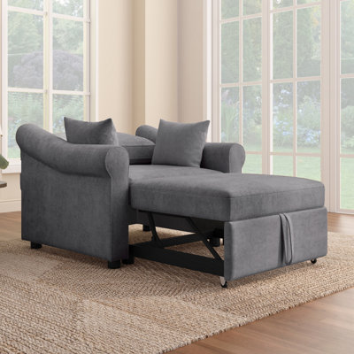 Fauteuil convertible en chenille avec dossier réglable