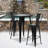 Toquerville Square Metal Indoor-Outdoor Bar Table Set with 2 Stools with Backs-1064872368