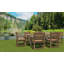 Chaise de patio avec ensemble de 2 accoudoirs, imitation grain de bois texturé pour terrasse de jardin, teck-1537525253
